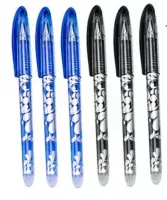 Jawes- Uitwisbare pennen- 6 stuks- 3x Blauw- 3x Zwart/Grijs- Inclusief 6 refill- Frixion pen- Uitwisbare pen- Pilot frixion- Erasable pen- Uitwisbaar- Uitgumbaar- Navul inkt- Rolle