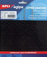6x Agipa etiketten cijfers en letters letterhoogte 20mm, 177 cijfers