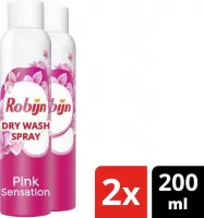 Robijn Pink Sensation Dry Wash Spray - Textiel Verfrisser - 2 x 200 ml - Voordeelverpakking