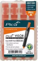 Pica 991/054 Visor Permanent Marker Navulling - Fluo Oranje - 4 stuks