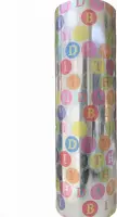 Cadeaupapier Zilver Happy Birthday C4163- Breedte 60 cm - 150m lang