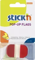 Stick'n Index tabs - 45x25mm, neon/transp. rood/ronde hoeken, 36 sticky tabs