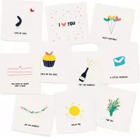 MIX 1 - 10 gevouwen luxe wenskaarten inclusief envelop - ansichtkaart - verjaardag - liefde - zomaar - gefeliciteerd - bedankt