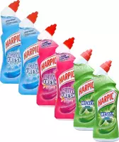 Harpic toiletreiniger Ac­ti­ve fresh 2x750ml Marine 2x750ml tropische bloemen 2x750ml dennengeur