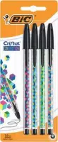 BIC balpen Cristal Fun, zakje met 4 stuks