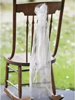 Stoeldecoratie Organza Wit (2 stuks)