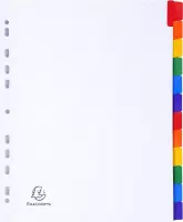 20x Tabbladen karton 160g - geplastificeerde gekleurde tabs + index - 12 tabs - A4 maxi, Wit