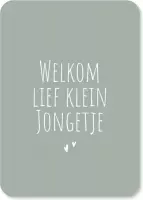 Wenskaart Welkom lief klein jongetje - 10 stuks - A6 - Kaartenset - Geboortekaarten - Groen