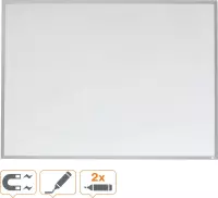 Nobo Droog Uitwisbaar, Magnetisch Whiteboard met Aluminium Lijst - 58,5 x 43 cm - Inclusief Markers, Magneten en Wisser - Wit