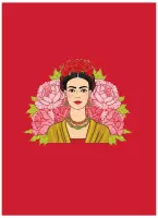 HappyBook - Notitieboek - Notebook - A4 - Rood - FridaKahlo - Gelijnd - Softcover - Elastiek - Boekenlegger - Werk - Dagboek - Studie - Cadeau - School - Schrijfboek - Logboek - Vr