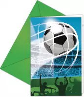 Tom Uitnodigingen Met Envelop Voetbal Groen/blauw 6 Stuks