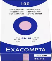 3x etui 100 steekkaarten bristol - effen niet geperforeerd 105x148mm, Roze