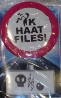 button wenskaart + envelop - Ik haat files!