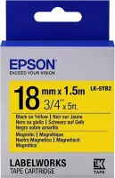 Epson Label Cartridge Magnetic LK-5YB2, zwart/geel 18 mm (1,5 m)