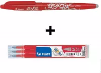 Pilot Rode FriXion Ball 0.7mm Uitwisbare Pen + 3 stuks Navul inkt set