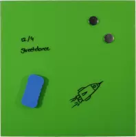 Desq magnetisch glasbord Groen | 45x45 cm| incl. wisser en stift