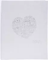 3x Gastenboek JUST MARRIED - 100 bladen - 27x22cm, Glittery wit