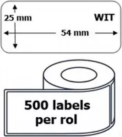 25x Dymo 11352 compatible 500 labels  / 25 mm x 54 mm / wit / papier