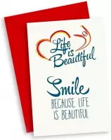 Smile because life is beautiful Wenskaart