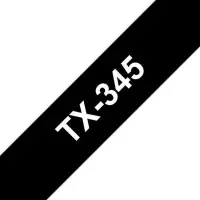 Brother TX-345 labelprinter-tape Wit op zwart