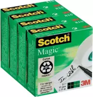 Plakband Scotch 810 19mmx33m magic verwijderbaar onzichtbaar 4 stuks