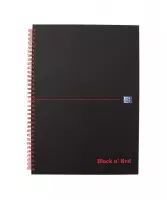 Oxford BLACK N' RED spiraalblok karton 140 bladzijden formaat A4 gelijnd