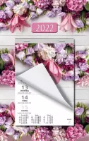 MGPcards - Week Scheurkalender 2022 - Week begint op Zondag - Bloemen - Roze