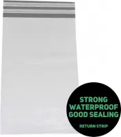 Verzendzakken - ondoorzichtig - waterproof - retourstrip - 36 x 54 cm + 8 cm sluitklep - ( 50 stuks )