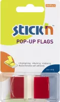 Stick'n Index tabs - 45x25mm, neon/transp. rood/rechthoekig, 50 sticky tabs