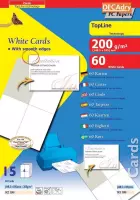 6x Decadry visitekaarten TopLine 60 kaartjes (4 kaartjes 148,5x105mm per A4), rechte hoeken