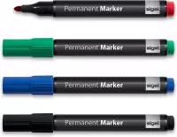 Sigel - Permanent markeerstift - Rood, Groen, Blauw, Zwart -  4 stuk(s)