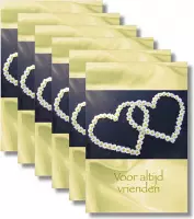 6x dubbele wenskaart met envelop - Vriendschap  - 11,5 x 17 cm