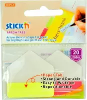 Stick'n Index tab - Pijl vorm - 38x38mm, geel/rood, 2x10 tabs