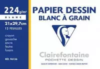 Clairefontaine Zeichenpapier 'Blanc à Grain', 210 x 297 mm