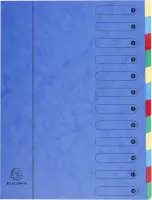 6x Sorteermap Harmonika met uitrekbare rug en elastosluiting - 12 indelingen, Blauw