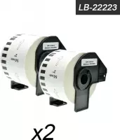 2x Brother DK-22223 Compatible voor Brother 's range of QL printers, 50mm * 30.48m