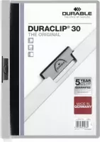 Klemmap Durable Duraclip A4 3mm 30 vellen grijs | 25 stuks