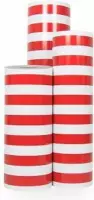 Cadeaupapier Luxe Rood-Wit Gestreept - Rol 70cm - 200m - 90gr | Winkelrol / Apparaatrol / Toonbankrol / Geschenkpapier / Kadopapier / Inpakpapier