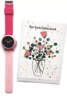 Verjaardag Sarah Horloge 50 jaar- THE ORIGINAL – Happy Birthday Watch + Wenskaart Van Harte Gefeliciteerd