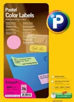 Printec Pastel Roze etiketten - 10 vel - 70x37mm - 24 labels per A4 - 240 stickers per doos