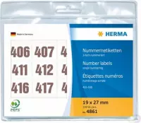 HERMA Nummernetik. selbstkl. 19x27 mm Aufdruck bruin 401-500