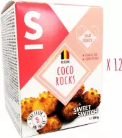 SWEET-SWITCH® - Kokosrotsjes - Coco Rocks - Kokos - Coconut - Kokosnoot - Snacks - Koekjes - Suikerarm - Palmolievrij - 12 x 150 g