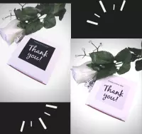 Kleine witte vierkante geschenkdoosjes - 15 st * met sticker "thank you" - 15 stuks