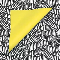 Inpakpapier Zebra-patroon + geel 30cm x 200mtr
