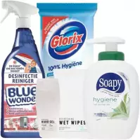 Hygiënepakket - Blue Wonder, Glorix, Soapy - Hygiëne Desinfectie 70% alcohol