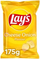 8 x Lay's Chips met Cheese Onion Smaak (Doos 8 zakken van 175 gram)
