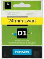 Lettertape Dymo D1 53718 Zwart op Geel 24mmx7m