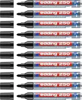 edding Whiteboardmarker 250 - 10 stuks zwart - Ronde punt: 1,5-3mm