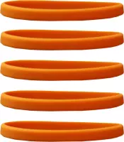 Smalle siliconen kinderarmband oranje (zak van 60 stuks)