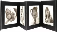 Deknudt Frames A66DC2 8PH 13x18cm Leporello zwart met leder afgewerkt voor 8 foto's 13x18cm